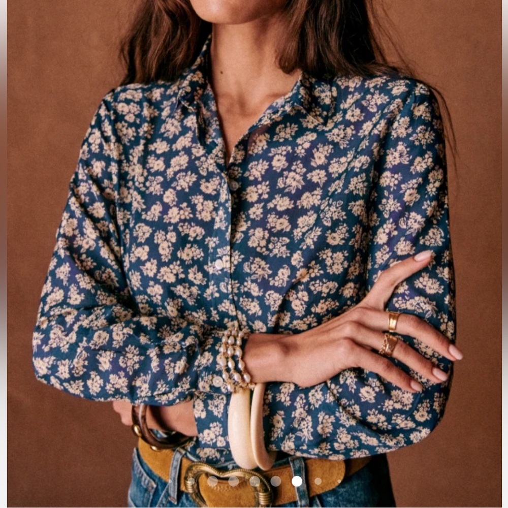 Sezane Pierro Shirt in Cara Print FR 40